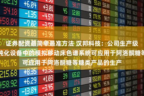 证券配资最简单最准方法 汉邦科技：公司生产级小分子药物分离纯化设备中的模拟移动床色谱系统可应用于阿洛酮糖等糖类产品的生产